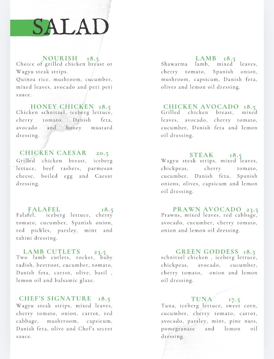 The Plaza Cafe Bankstown menu board