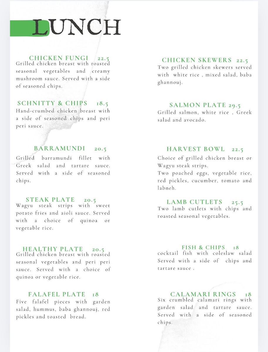 The Plaza Cafe Bankstown menu board