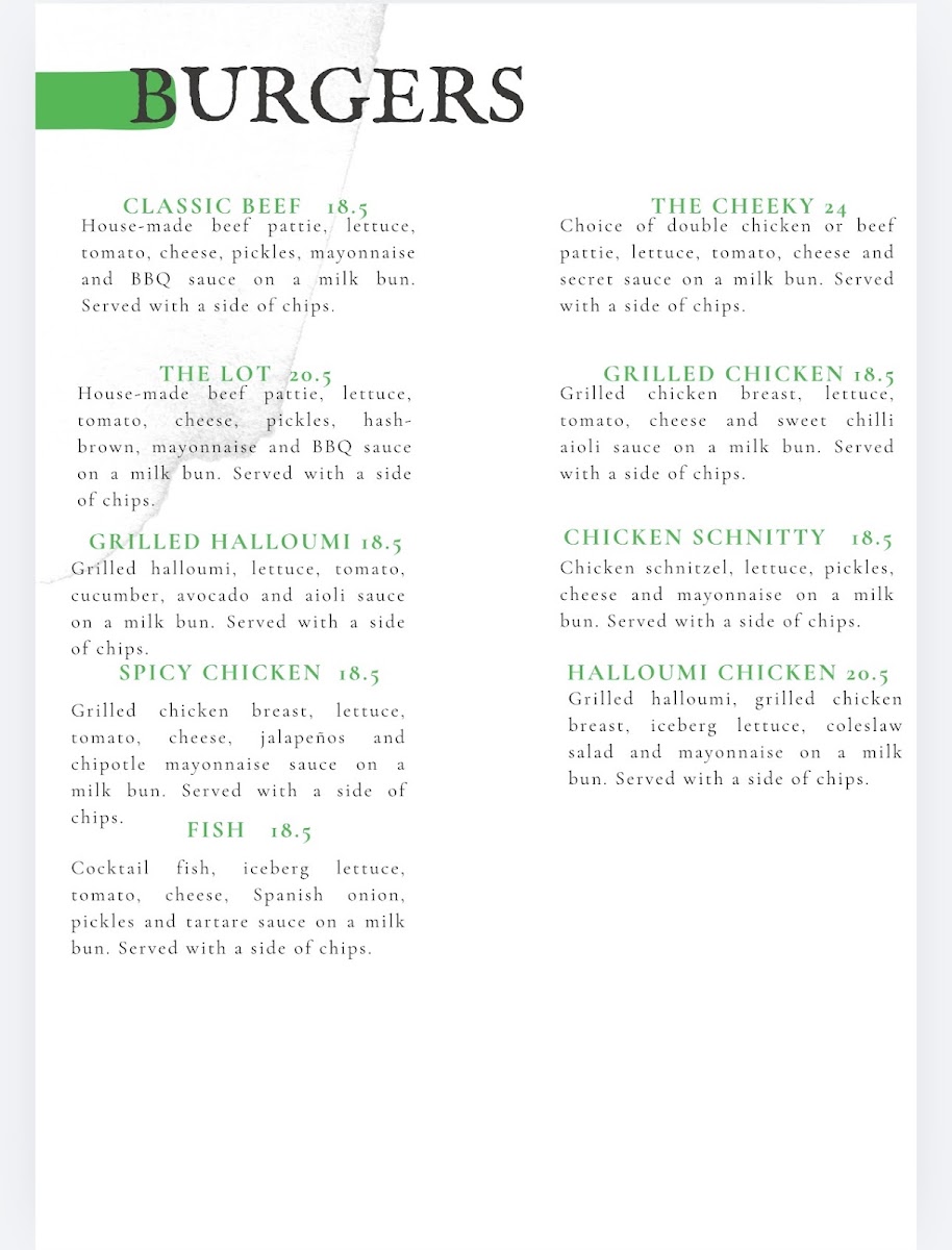 The Plaza Cafe Bankstown menu board