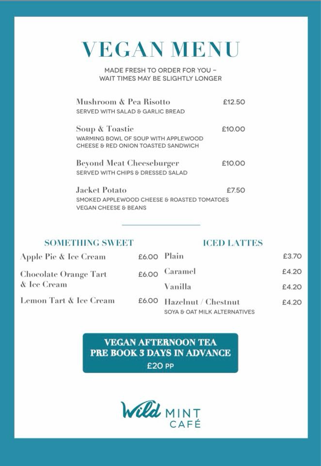 Wild Mint menu board