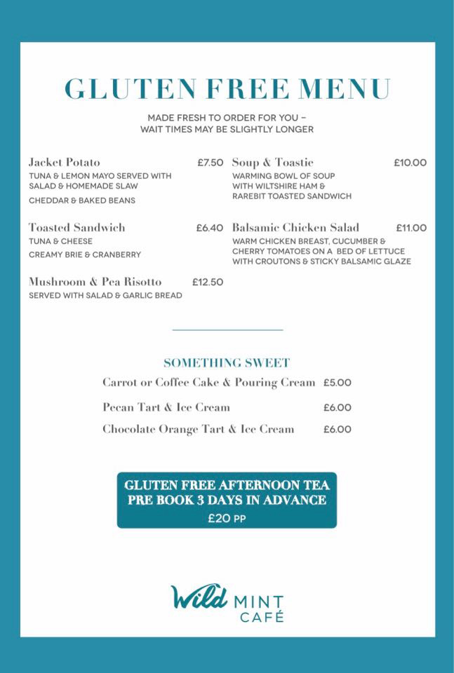 Wild Mint menu board