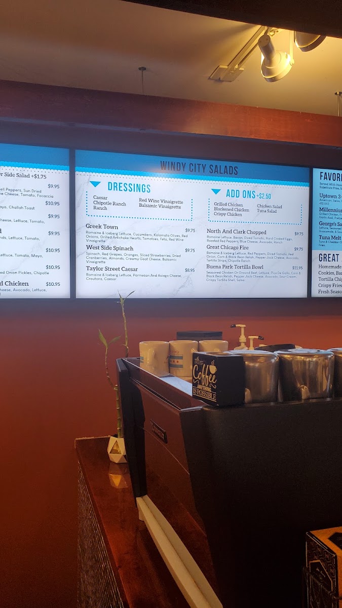 North & Clark Cafe menu board