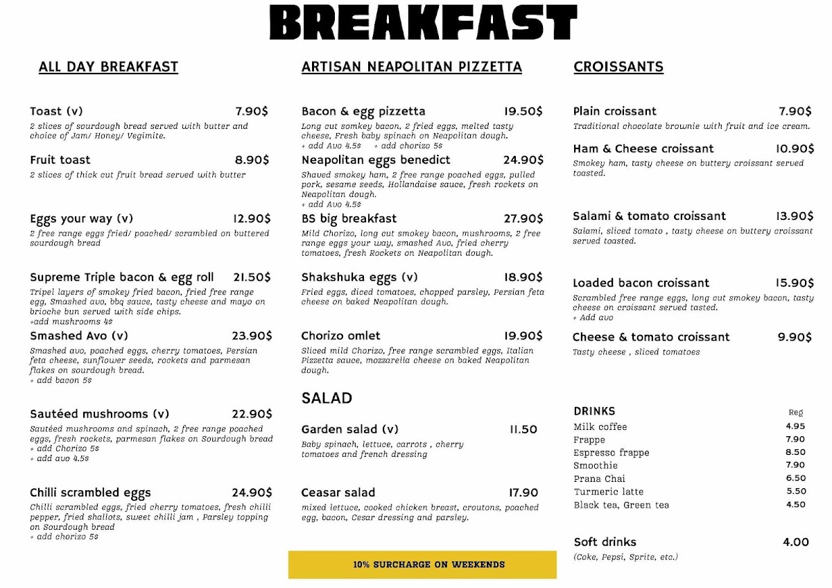Blue Sparrow Coffee HomeCo menu board
