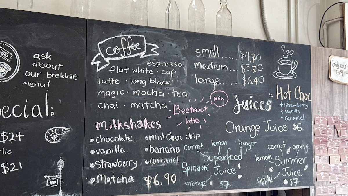 The Baker & Me menu board