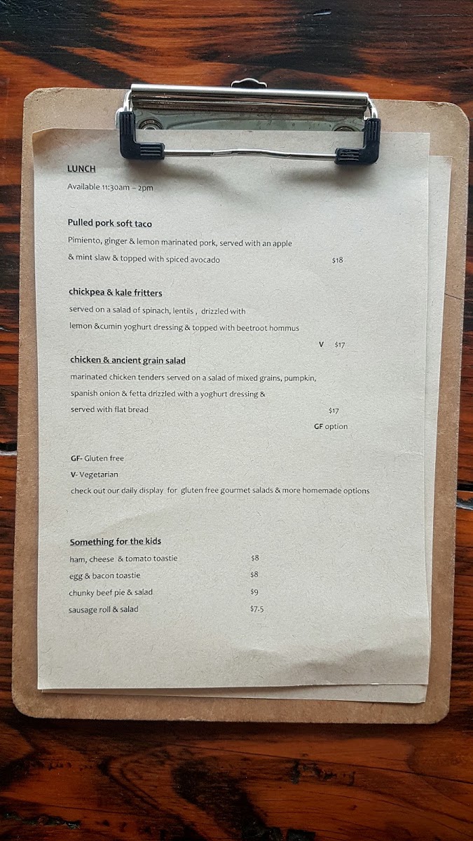 The Baker & Me menu board