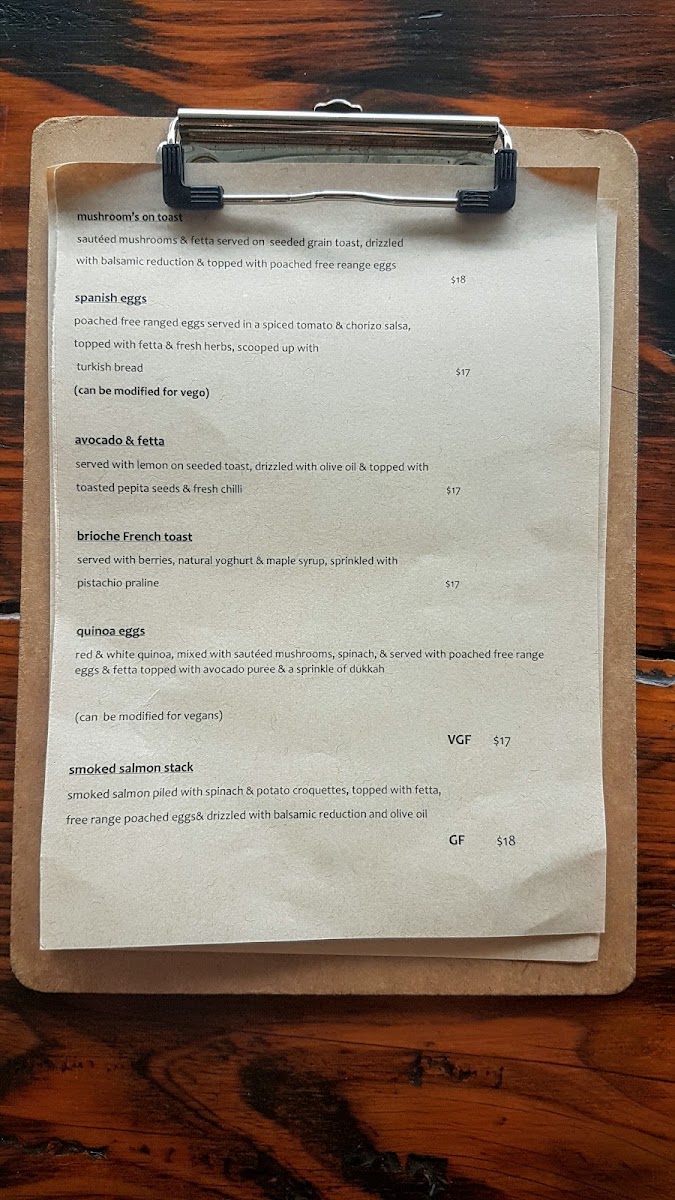 The Baker & Me menu board