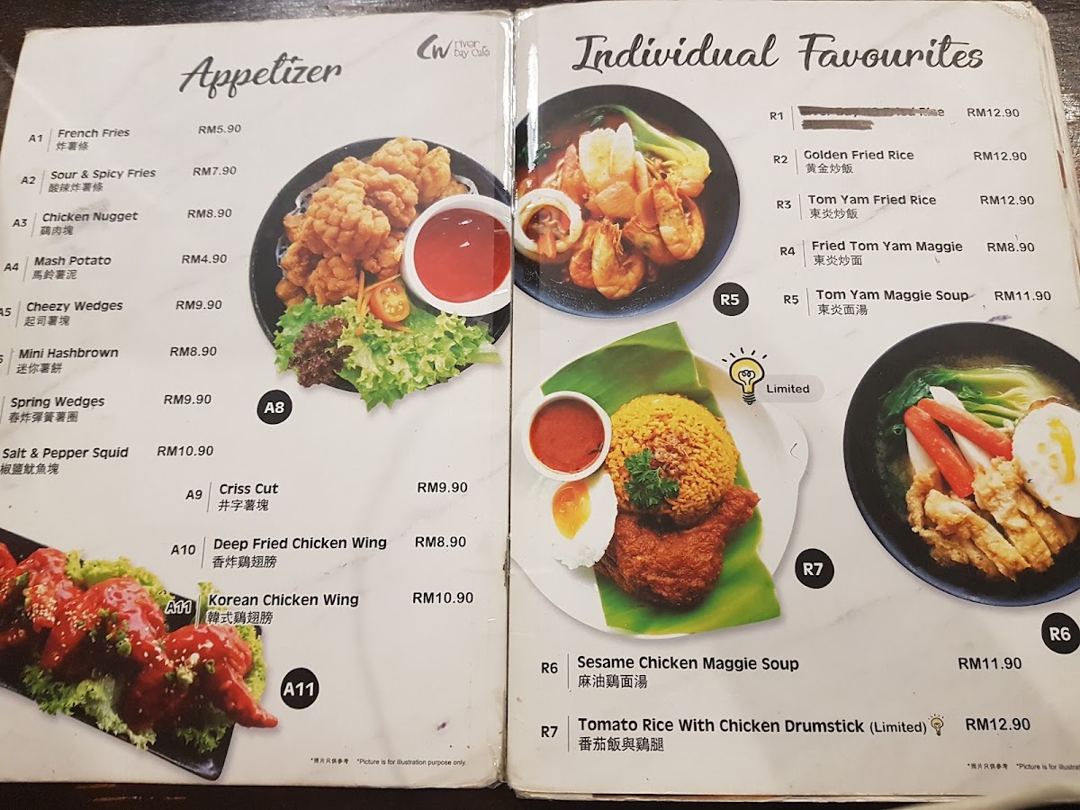 CW River Bay Café menu board