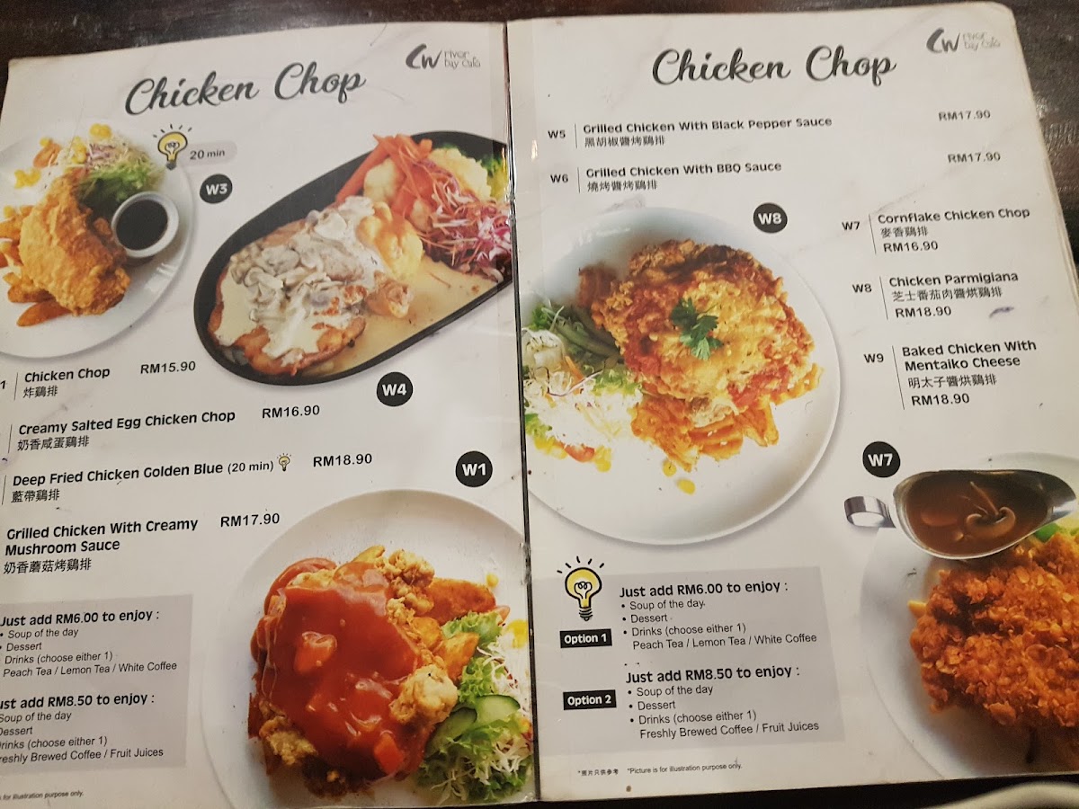 CW River Bay Café menu board