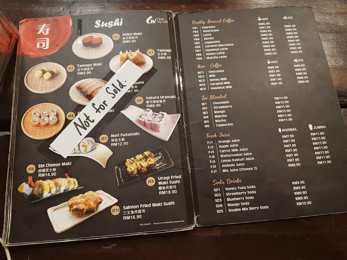 CW River Bay Café menu board