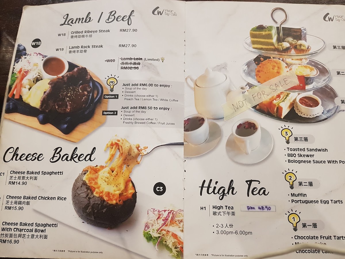 CW River Bay Café menu board
