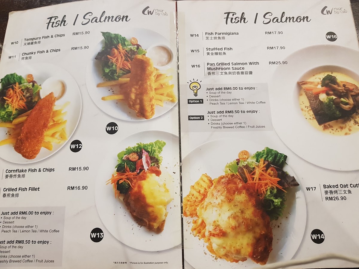 CW River Bay Café menu board