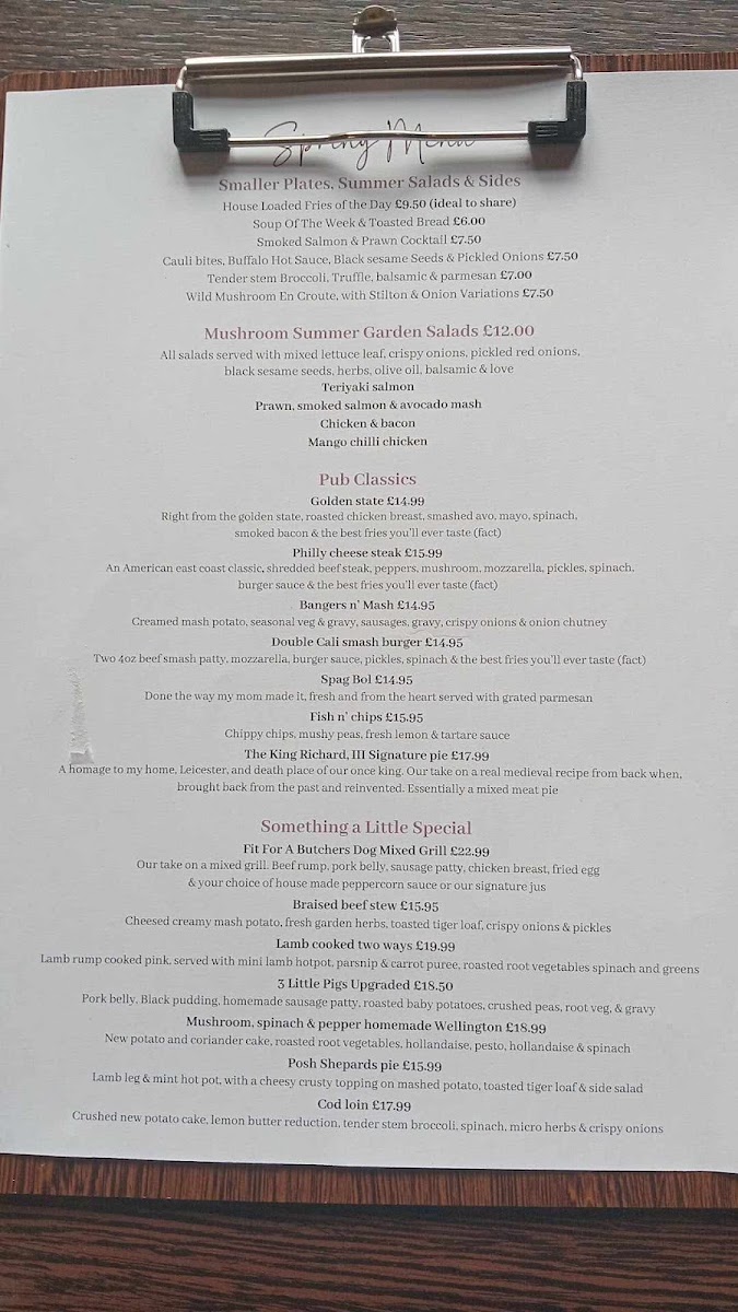 The Mushroom Kitchen and Deli menu board