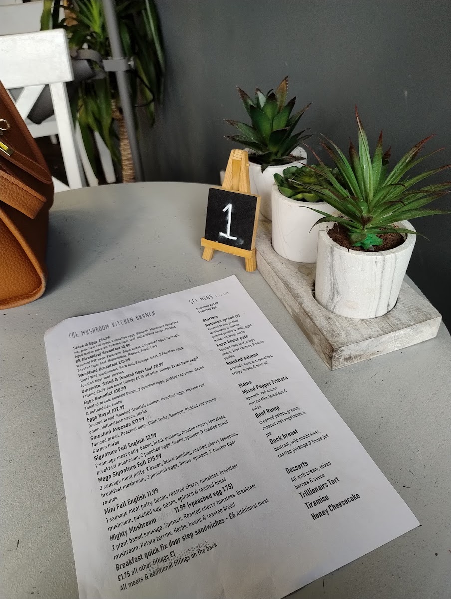 The Mushroom Kitchen and Deli menu board