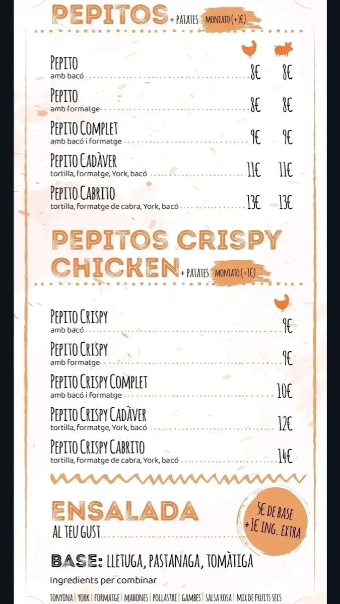 Can Jordi menu board
