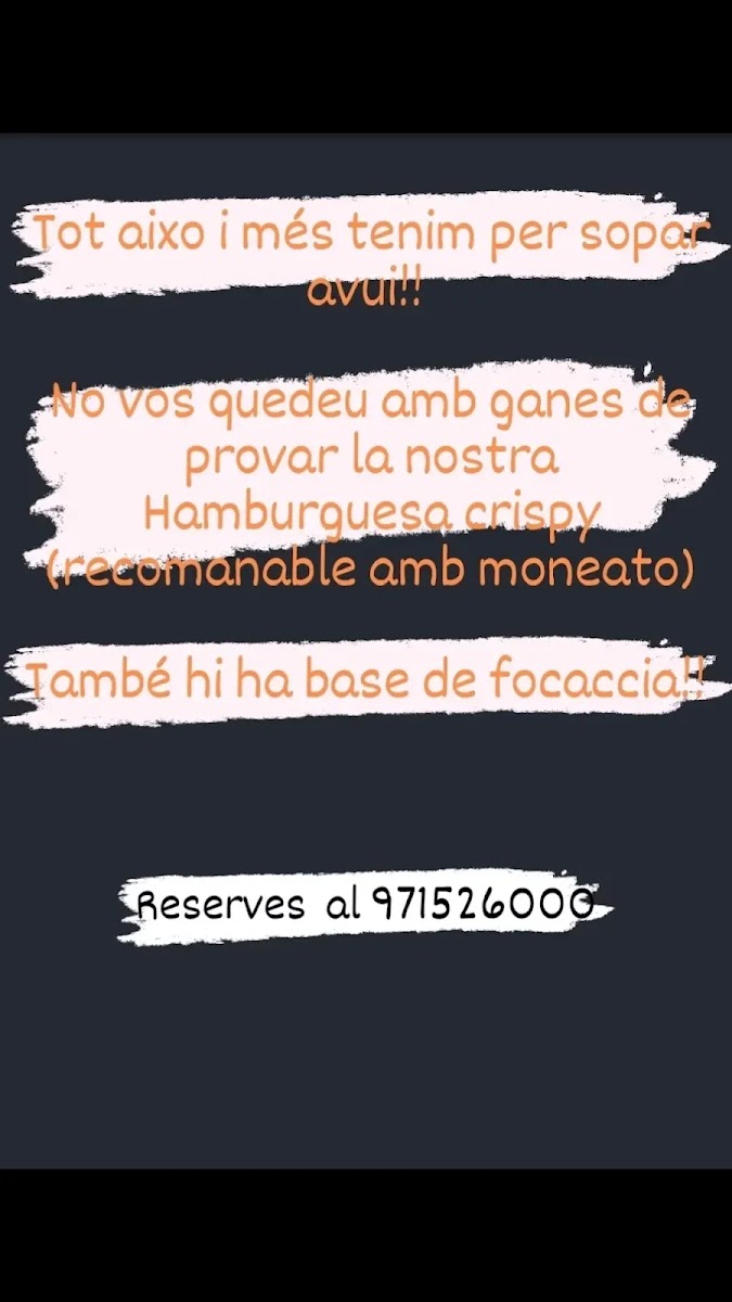 Can Jordi menu board
