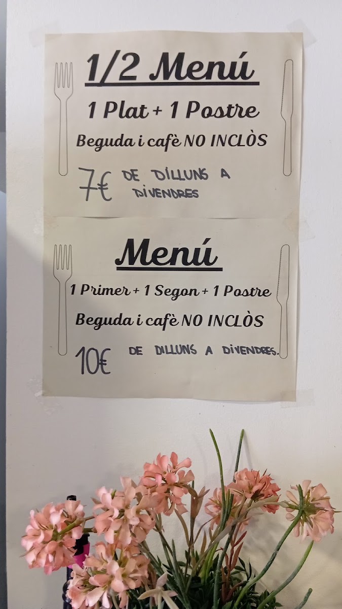Can Jordi menu board