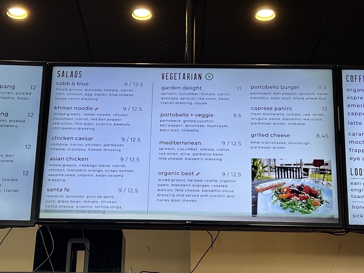 Amarith Cafe menu board