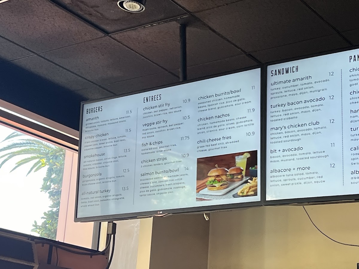 Amarith Cafe menu board