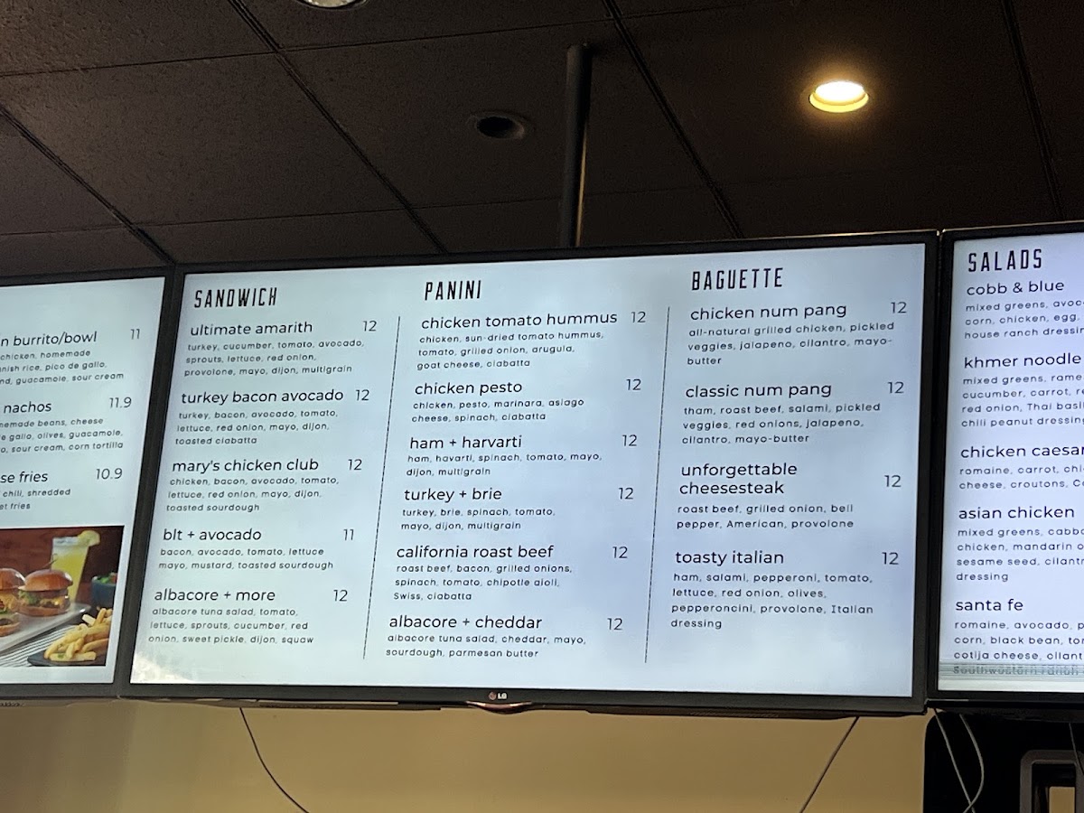 Amarith Cafe menu board