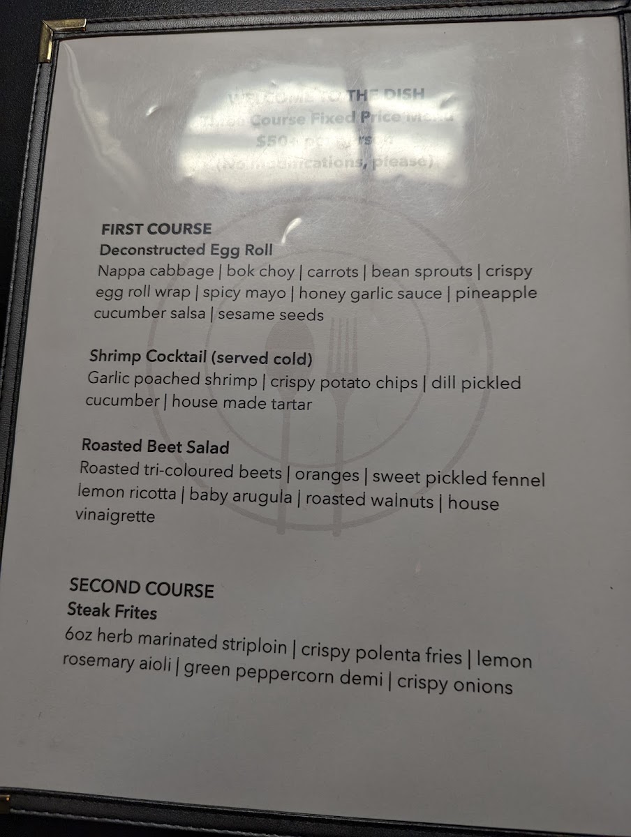The Dish Cafe menu board