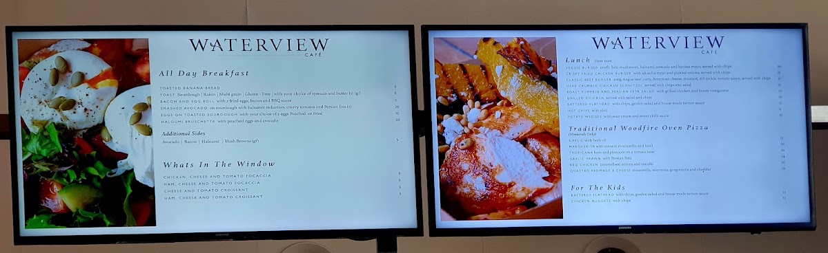 Waterview Café menu board