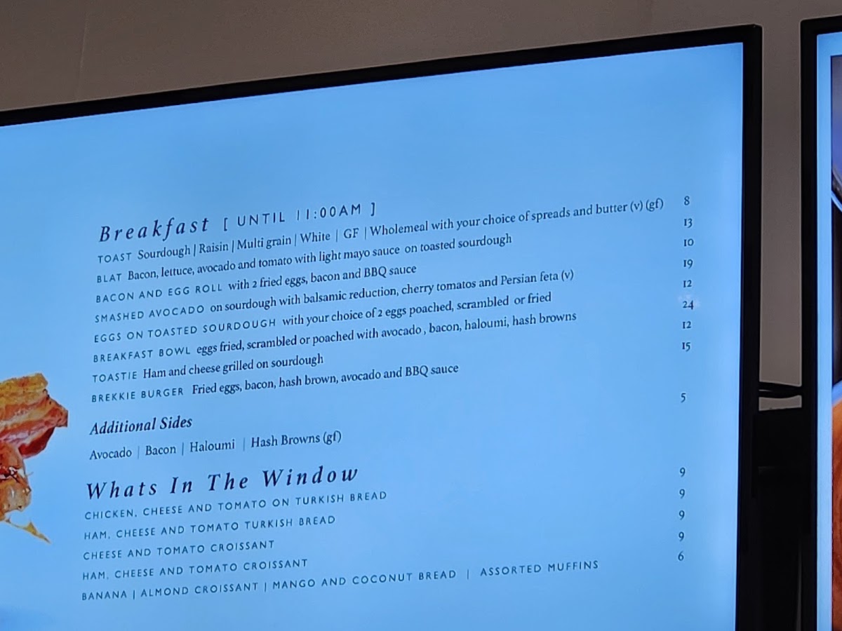 Waterview Café menu board