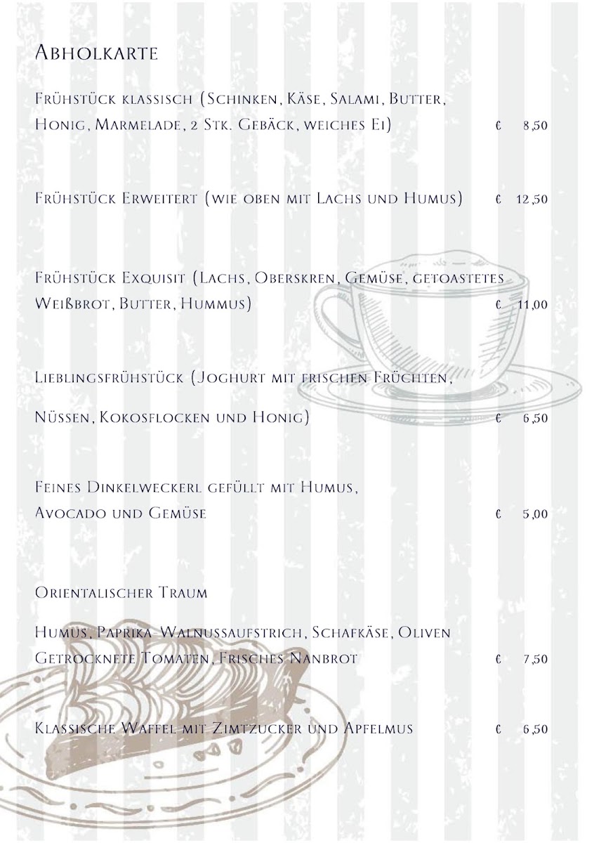 Café Kunstwerk menu board