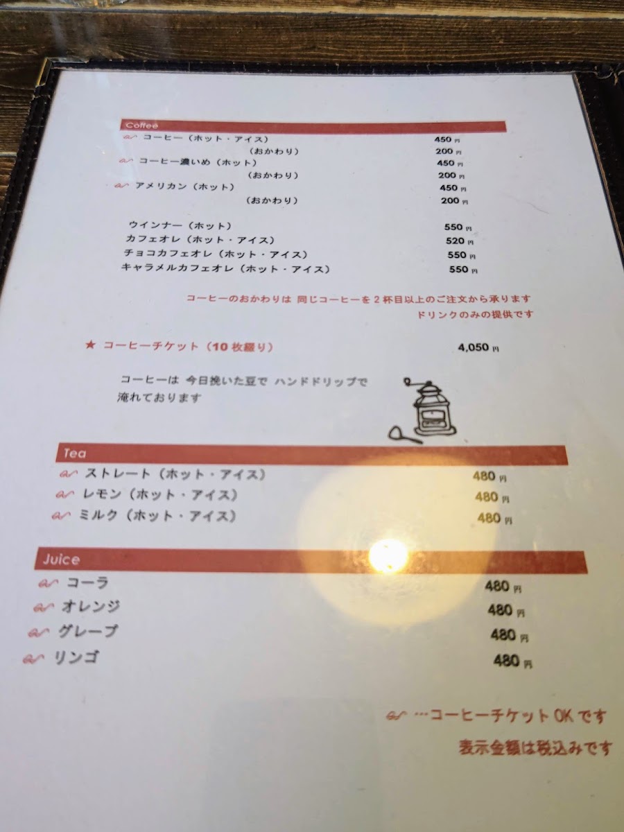 Occhiali menu board
