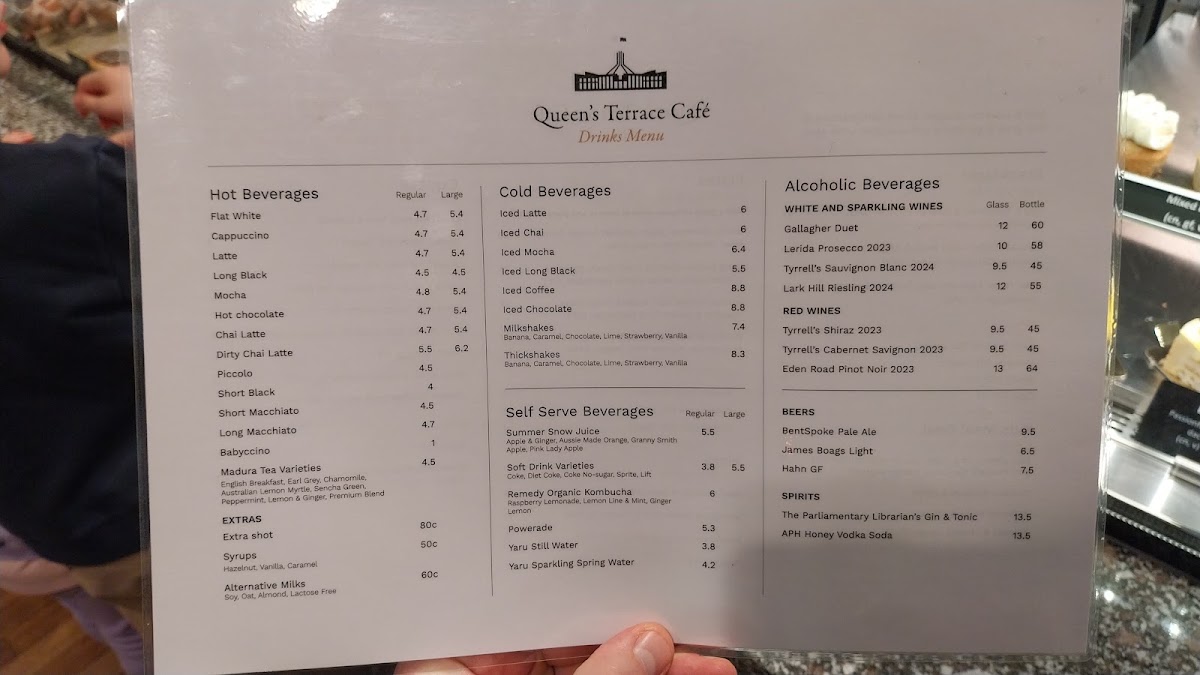 Queen's Terrace Café menu board