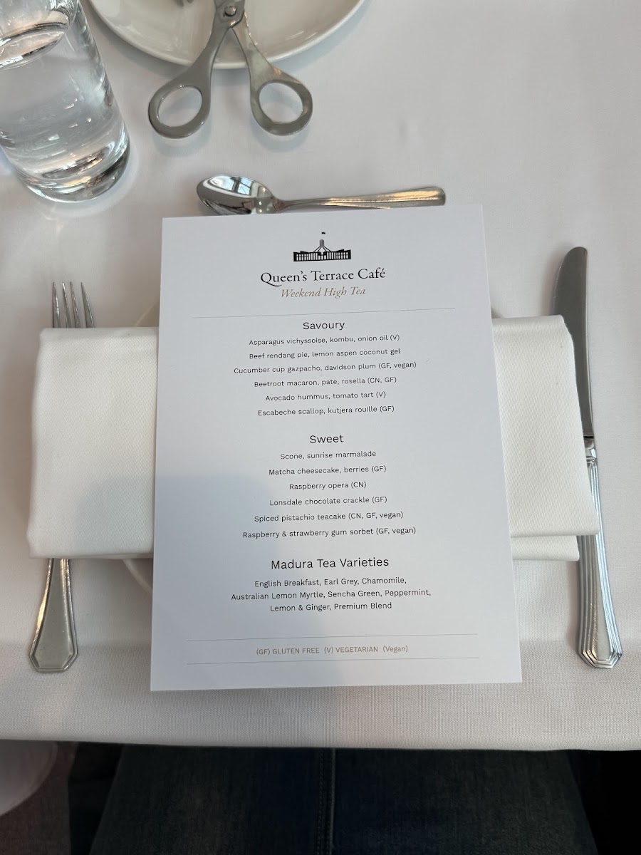 Queen's Terrace Café menu board