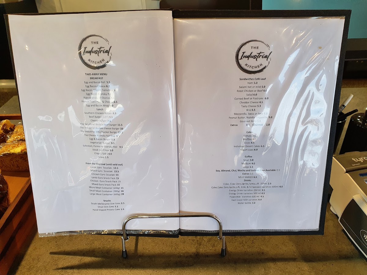 The Industrial Kitchen menu board