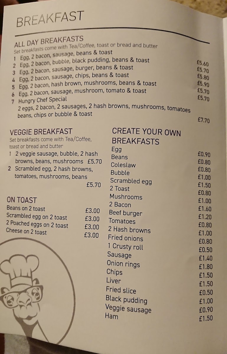 HUNGRY CHEF menu board