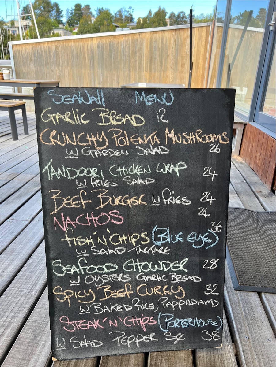 Seawall menu board