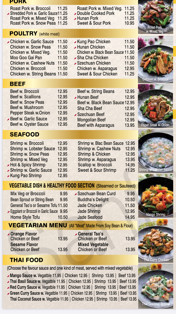 Yummy Yummy Asian Bistro menu board