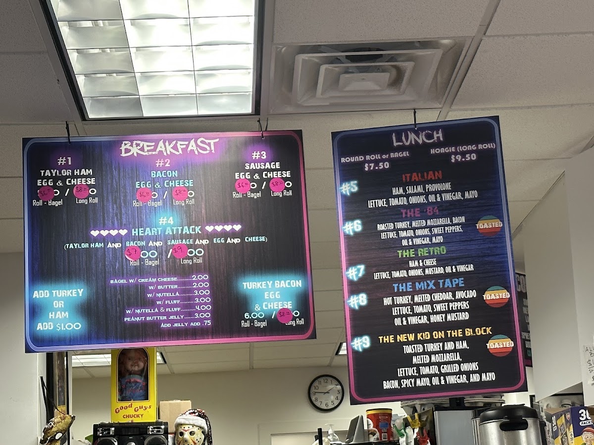 Throwback Cafe menu board