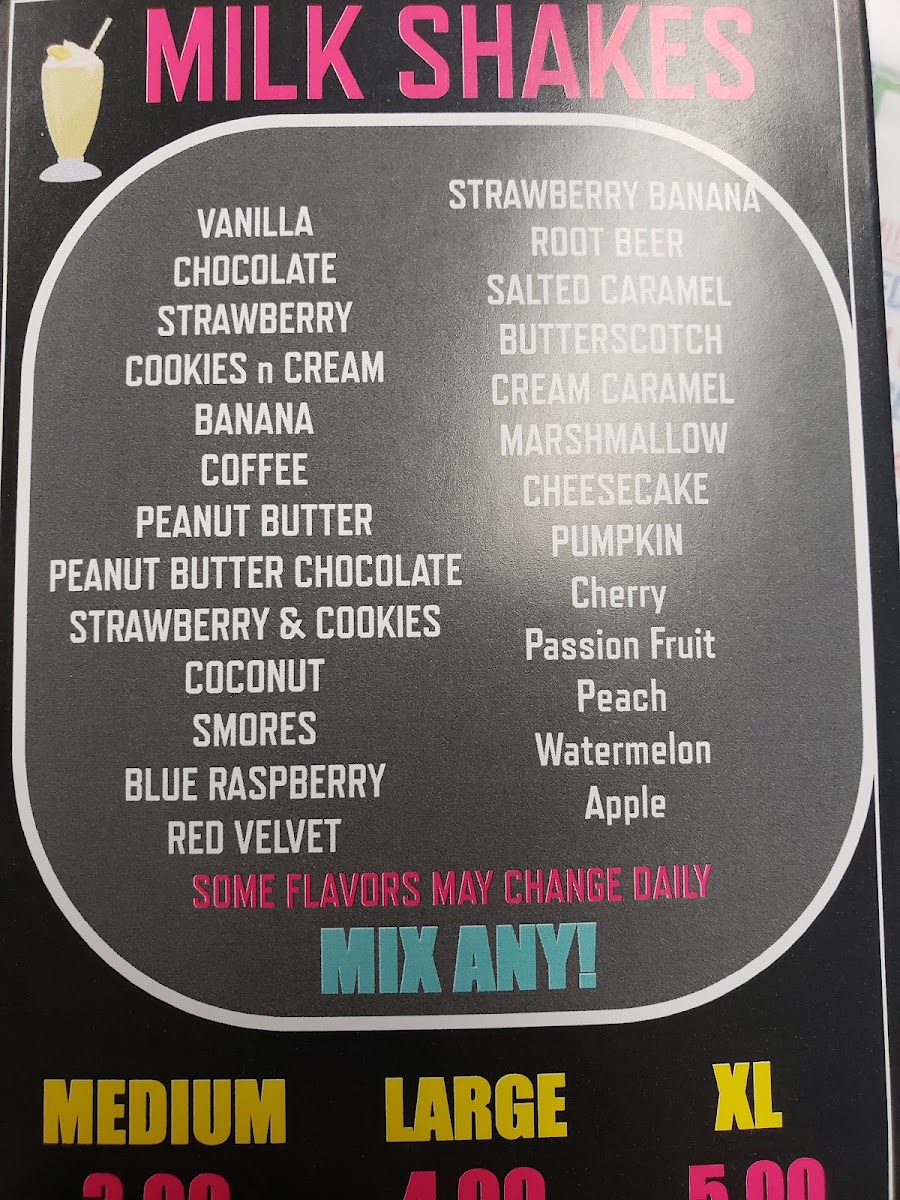 Throwback Cafe menu board