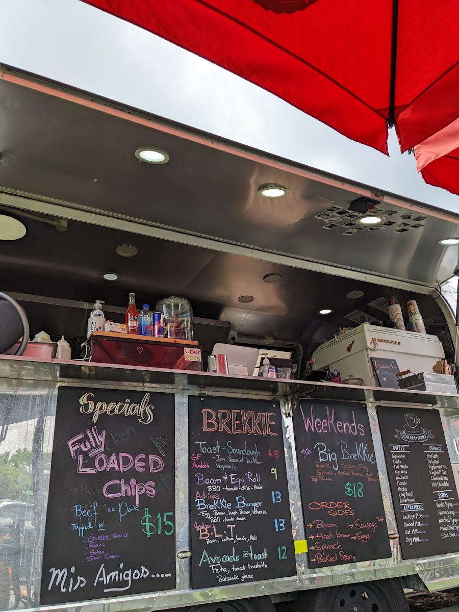 Pit Stop Cafe Kellyville menu board