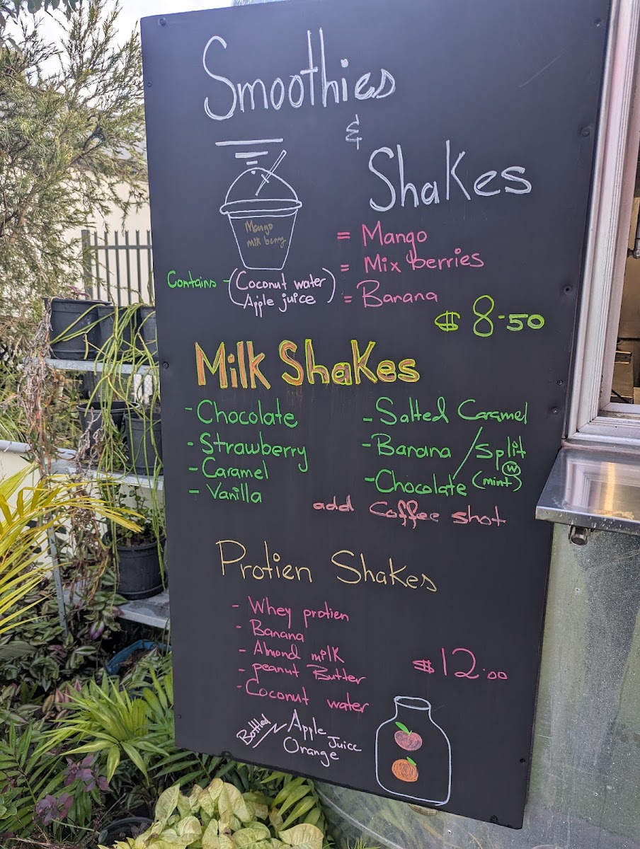 Pit Stop Cafe Kellyville menu board