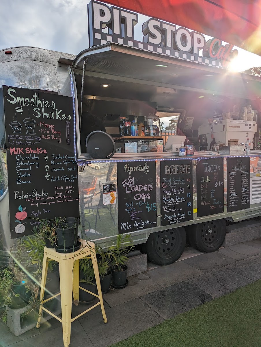 Pit Stop Cafe Kellyville menu board