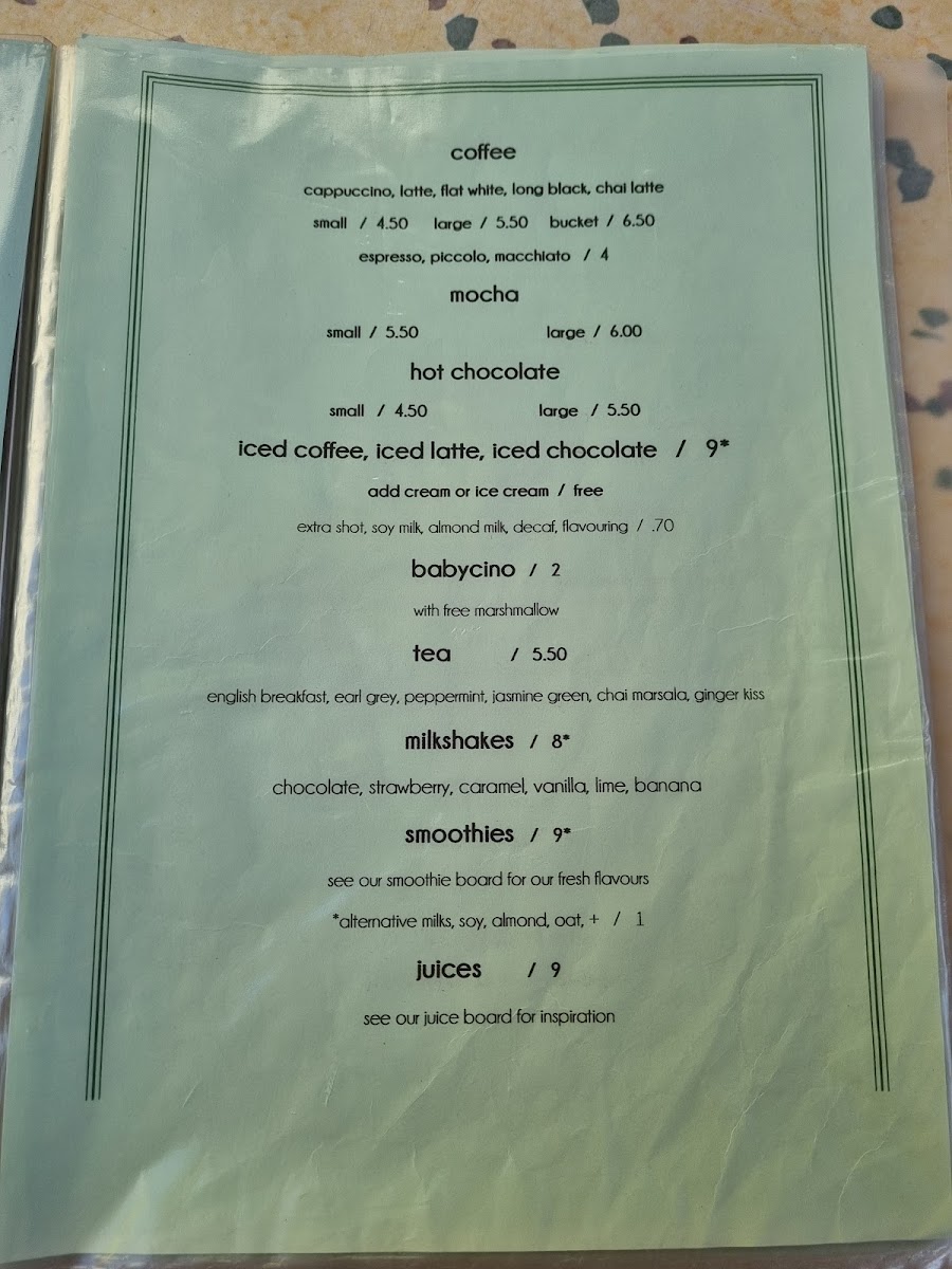 arnie & co menu board