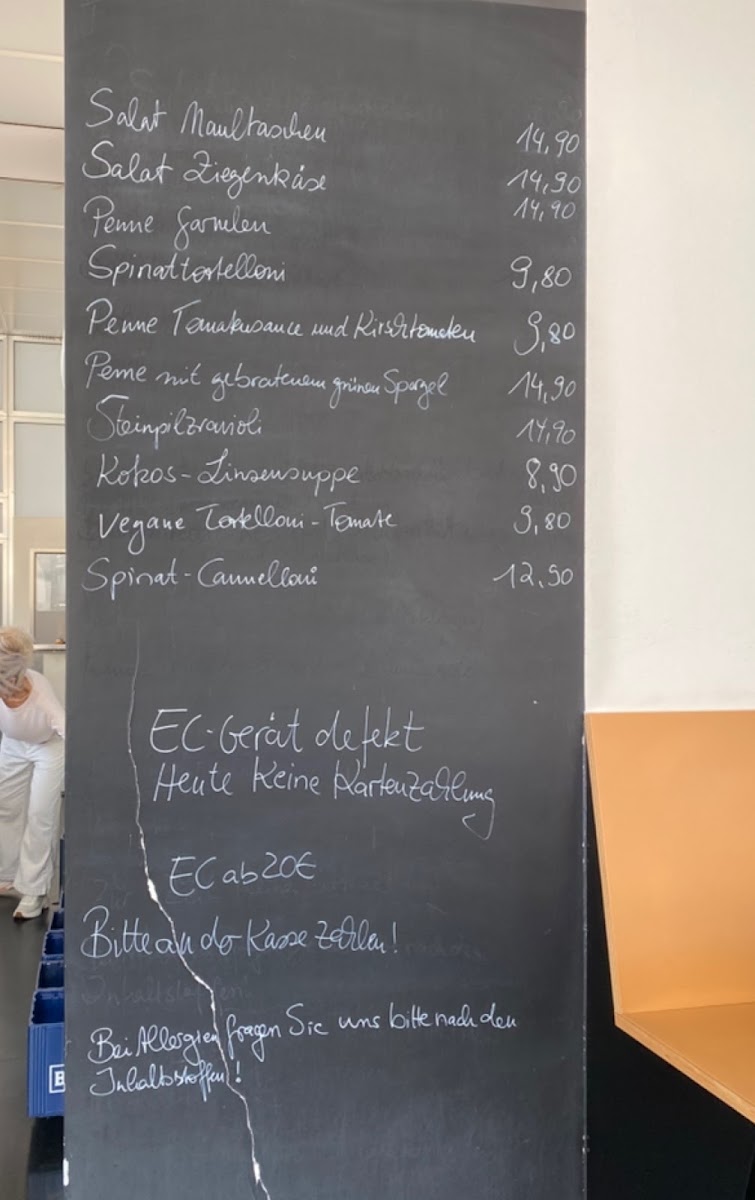 Wallraf-Richartz Cafe Restaurant im Museum menu board