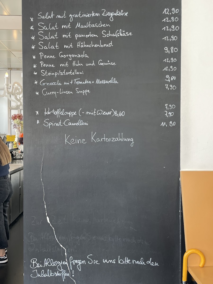 Wallraf-Richartz Cafe Restaurant im Museum menu board