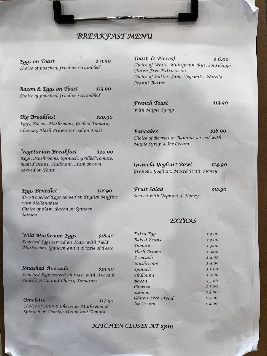 Station Grind menu board