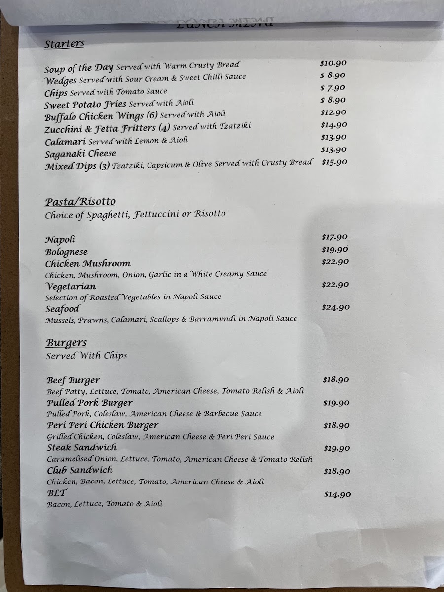 Station Grind menu board