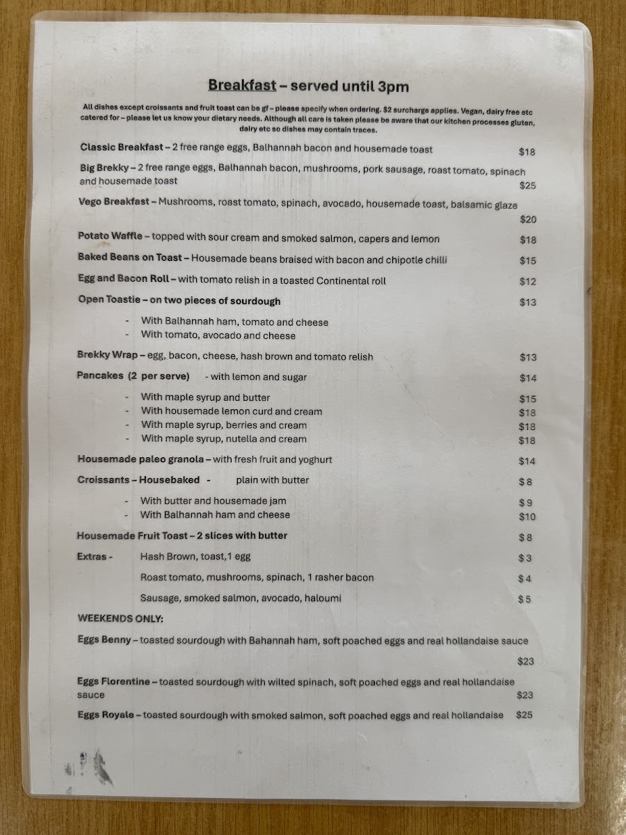 Olive Branch Cafe menu board