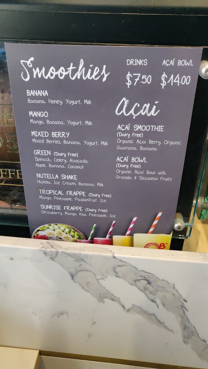 La Piccolo menu board