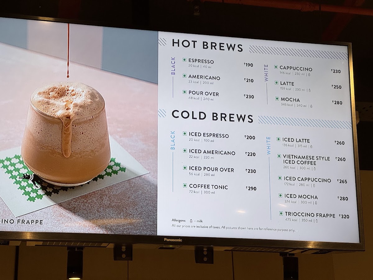 Blue Tokai Coffee Roasters | RMZ Ecoworld menu board