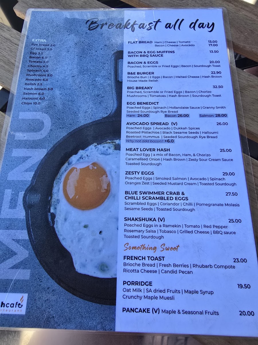 Mash cafe and restaurant menu board