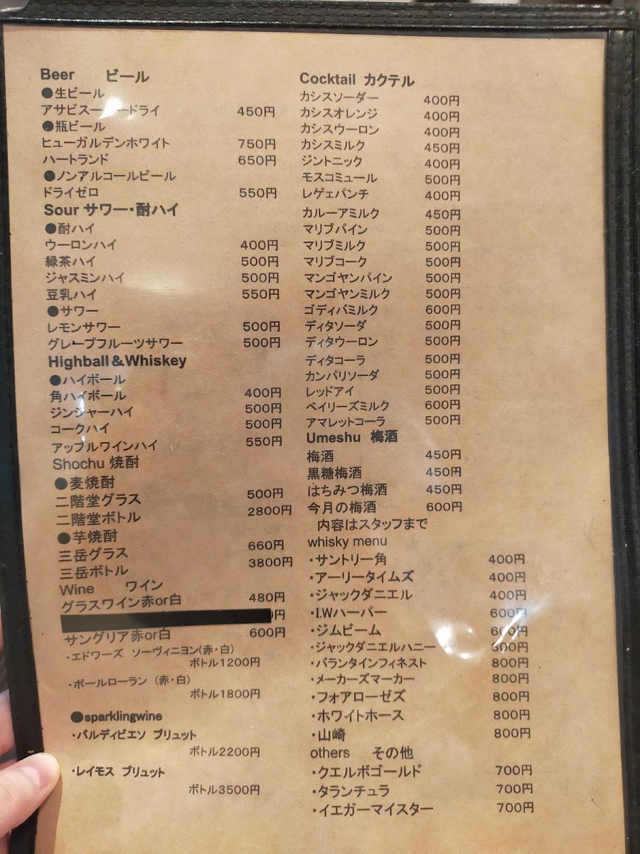 Cafe feut menu board