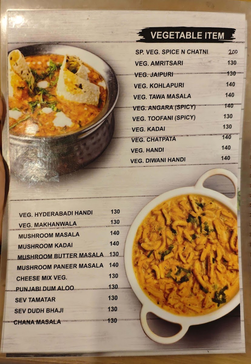 Spice N Chatni Cafe & restro menu board